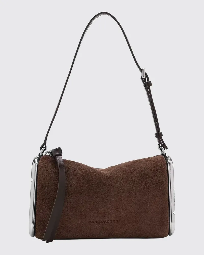 Marc Jacobs Schultertasche von aus Veloursleder mit metallischem Double J-Logo Braun