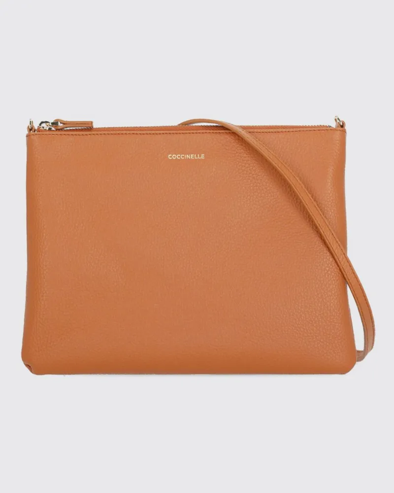 Coccinelle Best Clutch aus genarbtem Leder Brick
