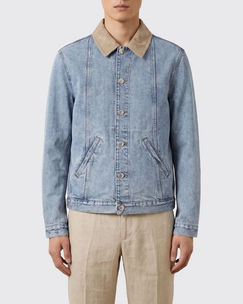 Brunello Cucinelli Hemdjacke aus Baumwolldenim mit Leistentaschen Denim