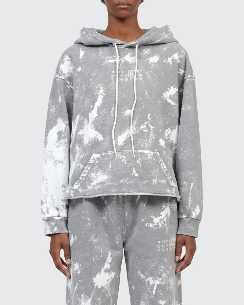 Maison Margiela Kapuzenpullover mit Logo Grau