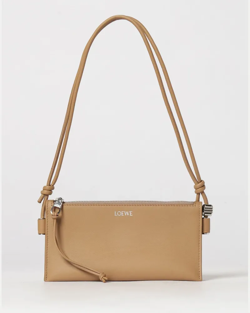 Loewe Joya Clutch aus Nappaleder Braun