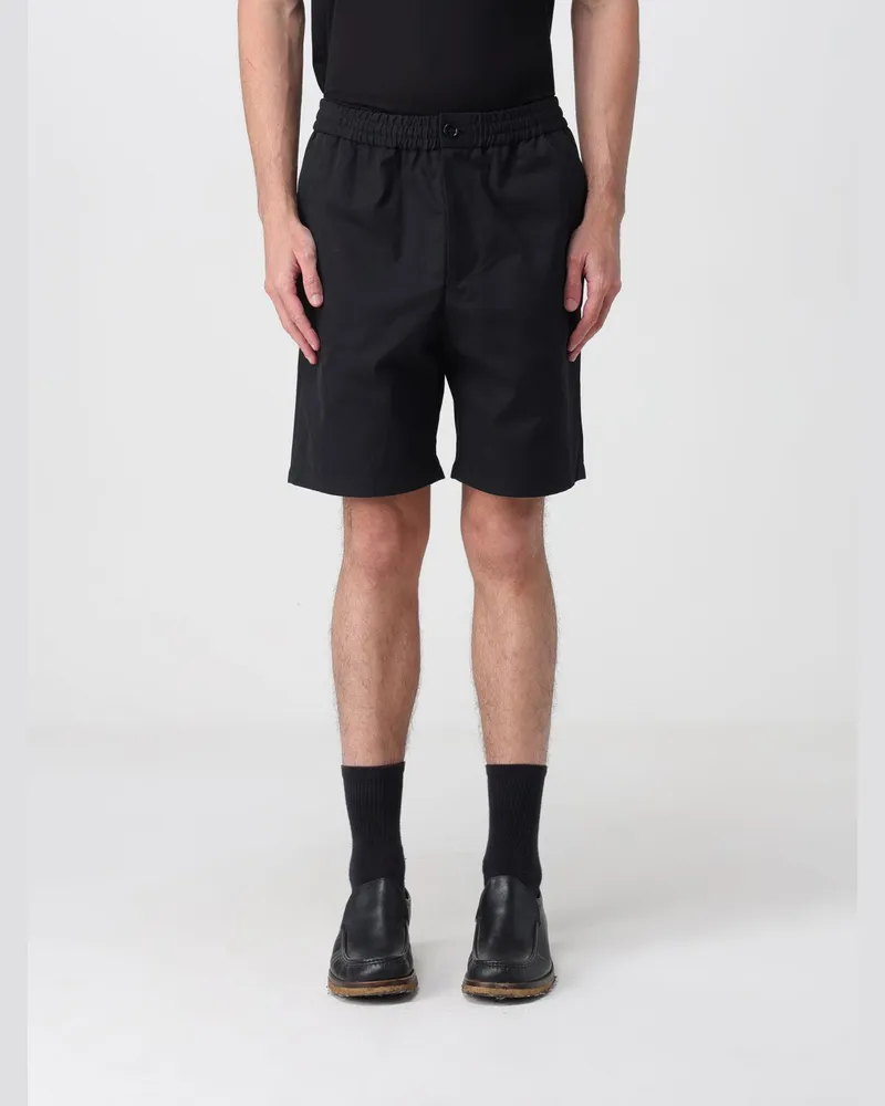 AMI Paris Sportshorts aus reiner Baumwolle mit elastischem Bund und aufgesetzter Tasche Schwarz