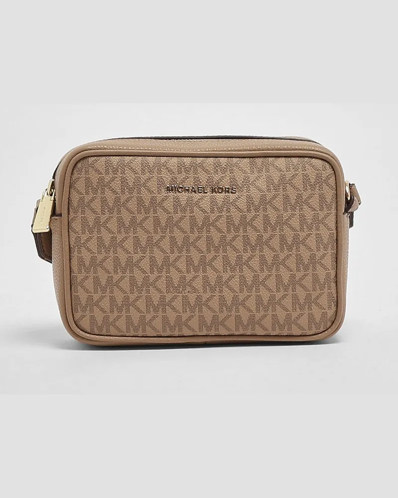 Michael Kors Jet Set Tasche aus genarbtem beschichtetem Baumwollstoff mit gedrucktem MK-Monogramm Rope