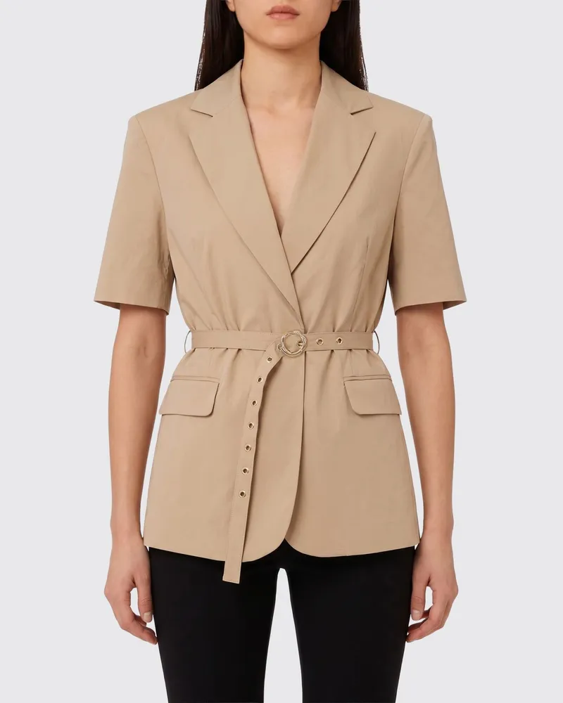 Liu Jo Jacke aus Baumwollmischung mit Gürtel Beige