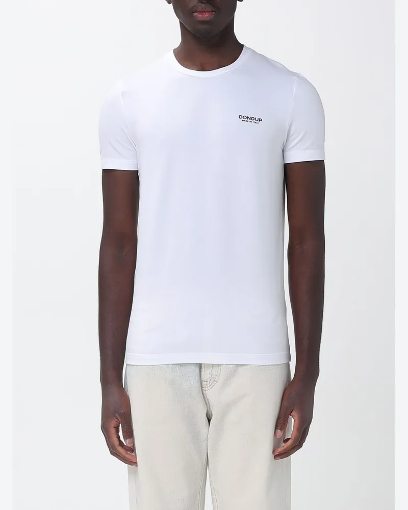 Dondup Slim Stretch Baumwoll-T-Shirt Weiß