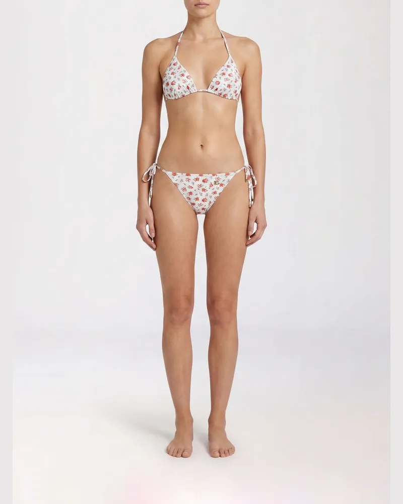Dolce & Gabbana DOLCE  GABBANA Geblümter Bikini-Badeanzug Dolce & Gabbana Weiß