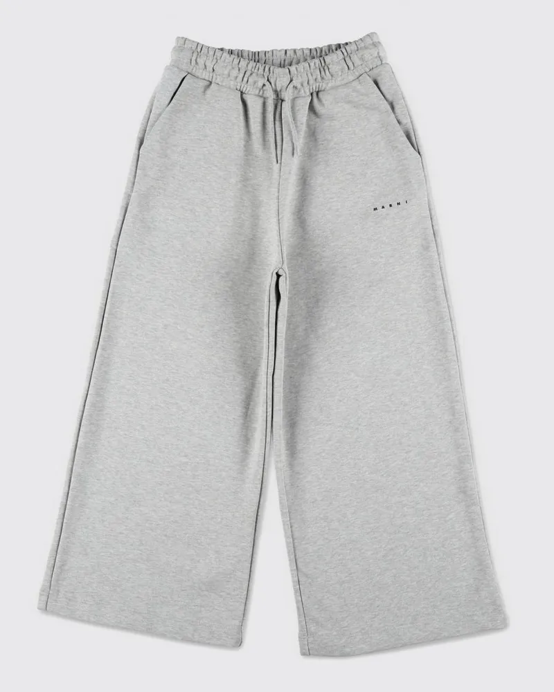 Marni Baumwoll-Jogginghose mit Mini-Logo Grau