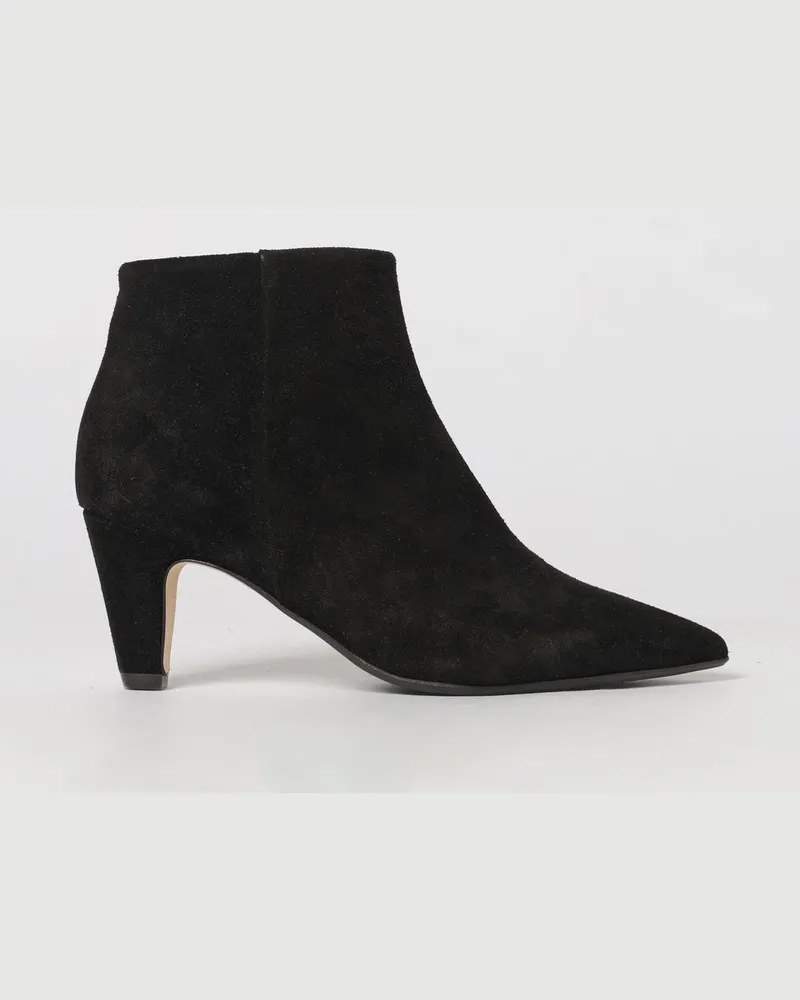 Anna F. Stiefeletten aus Veloursleder mit mittlerem Kegelabsatz Schwarz