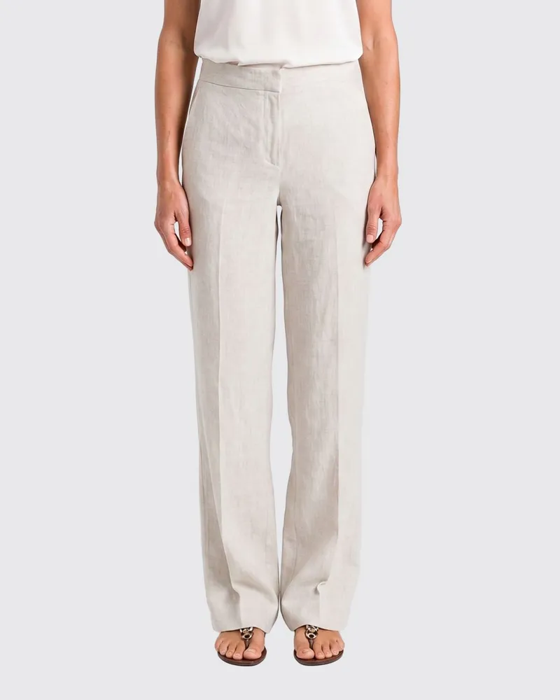 Twin-Set Klassische Hose aus Leinenmischung Natural