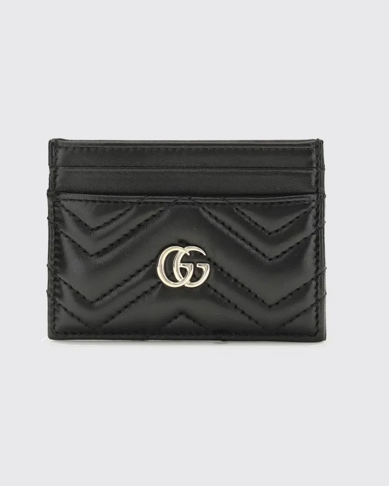 Gucci GG Marmont Matelassé Nappa Kreditkartenetui Schwarz