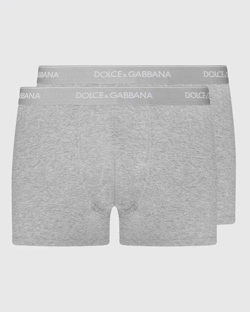 Dolce & Gabbana DOLCE  GABBANA Set aus 2 Stretch-Baumwollboxershorts mit Logo Dolce & Gabbana Grau