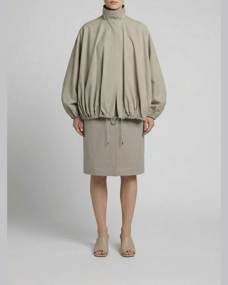 Totême Bio-Baumwollmantel mit abnehmbarem Cape Beige
