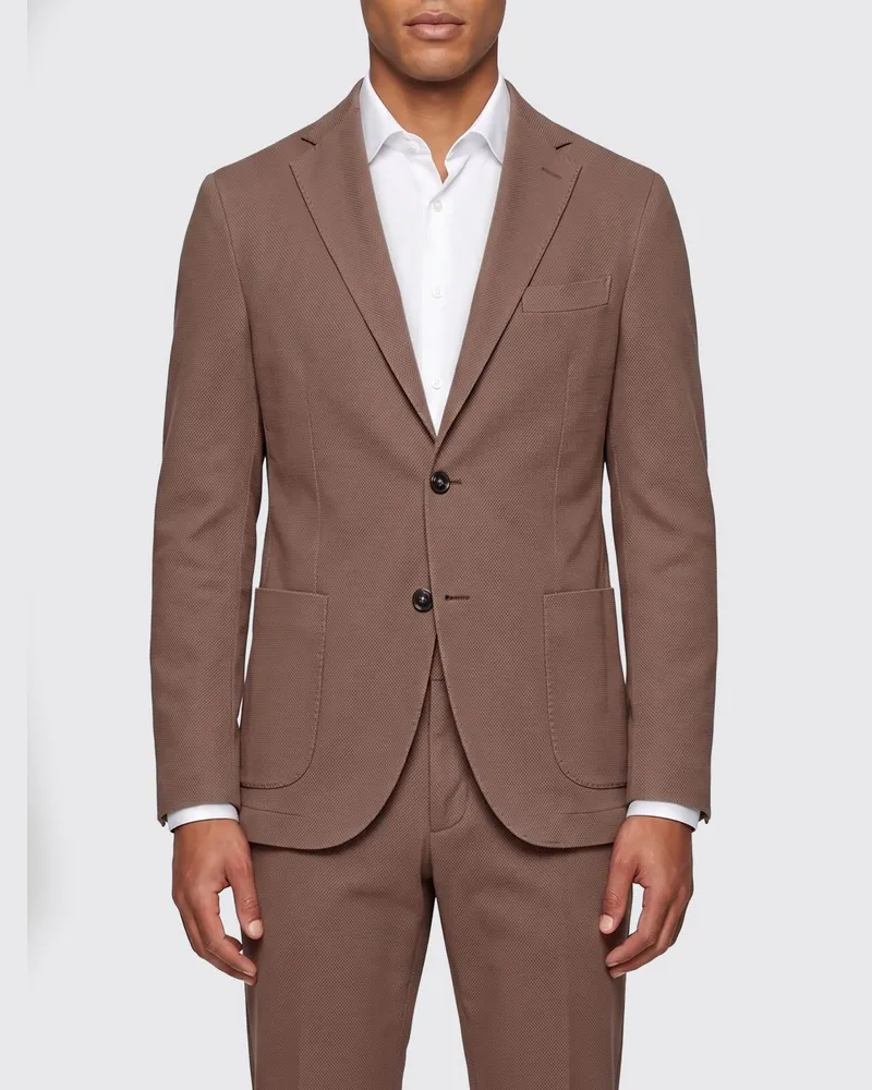 CIRCOLO 1901 Einreihiger Blazer aus Baumwolle Braun