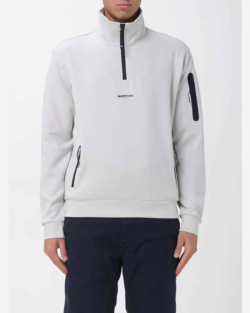 Murphy & Nye Sweatshirt mit Stehkragen und halbem Reißverschluss Ice