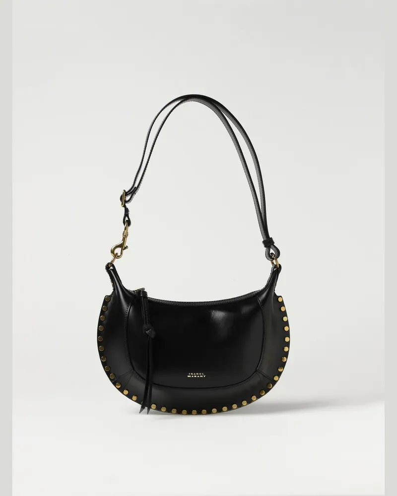 Isabel Marant Oskan Moon Ledertasche mit Nieten Schwarz