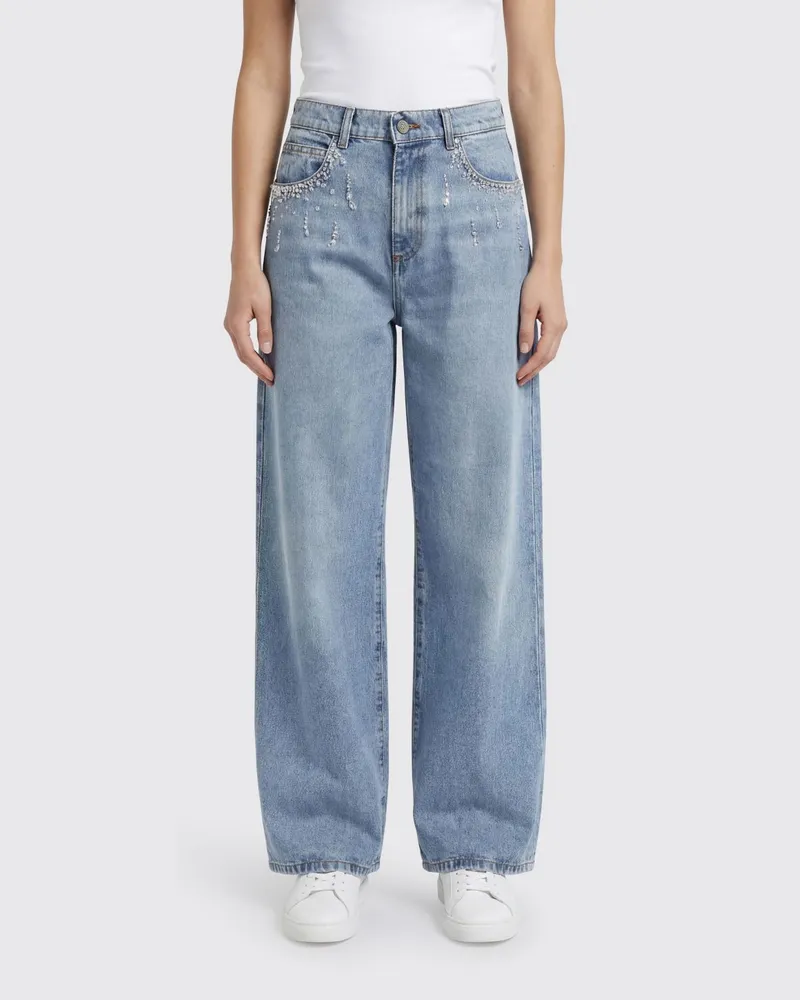 Giuseppe di Morabito Weite Jeans aus Baumwolldenim Blau