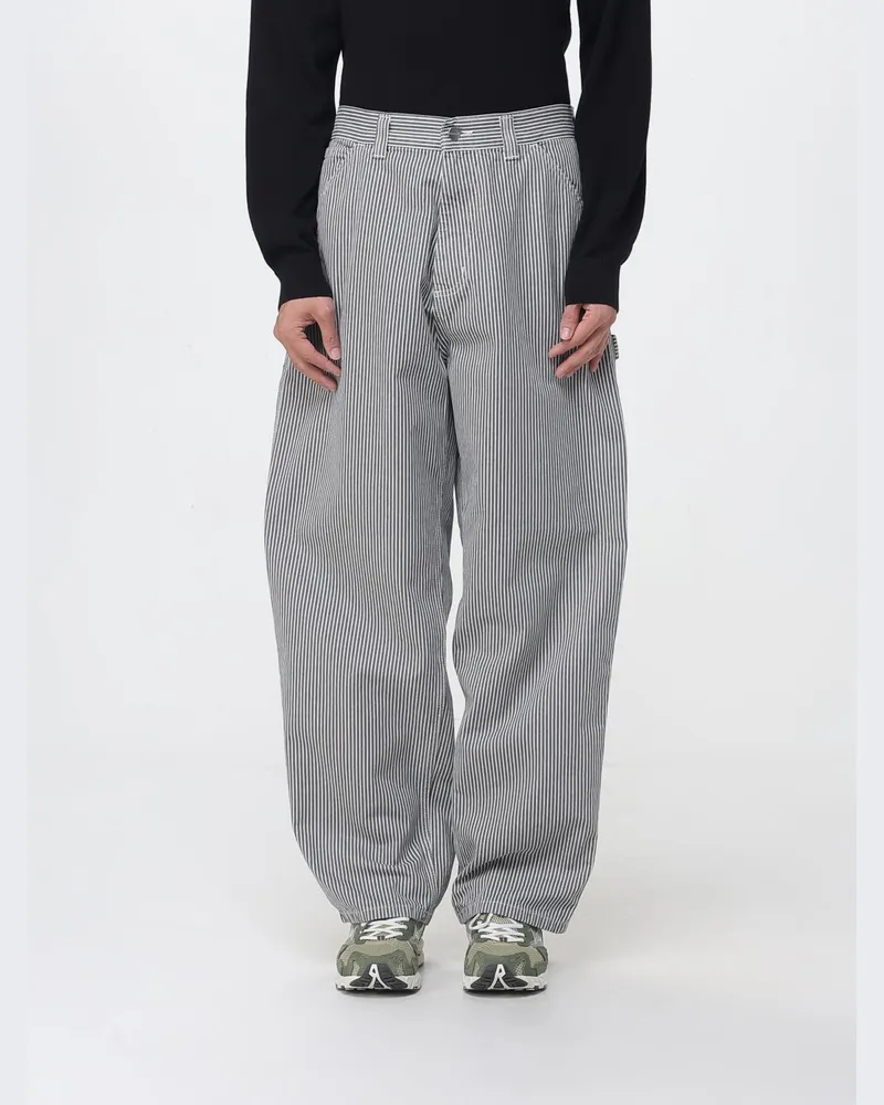 Carhartt WIP Gestreifte Baumwoll-Weite-Bein-Hose Gestreift