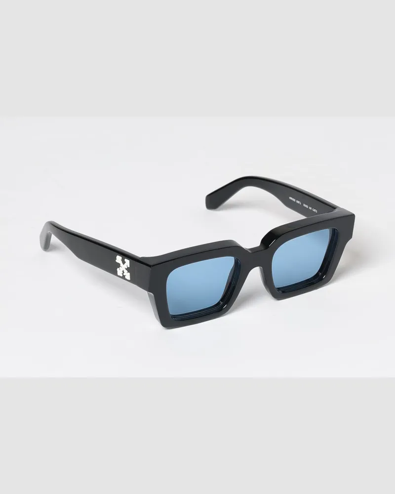 OFF-WHITE Rechteckige Flint Sonnenbrille aus Acetat mit Arrow-Logo Schwarz