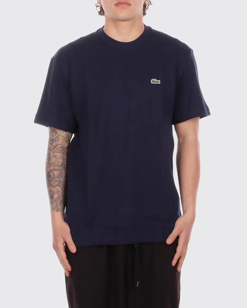 Lacoste Baumwoll-T-Shirt mit Logo Blau