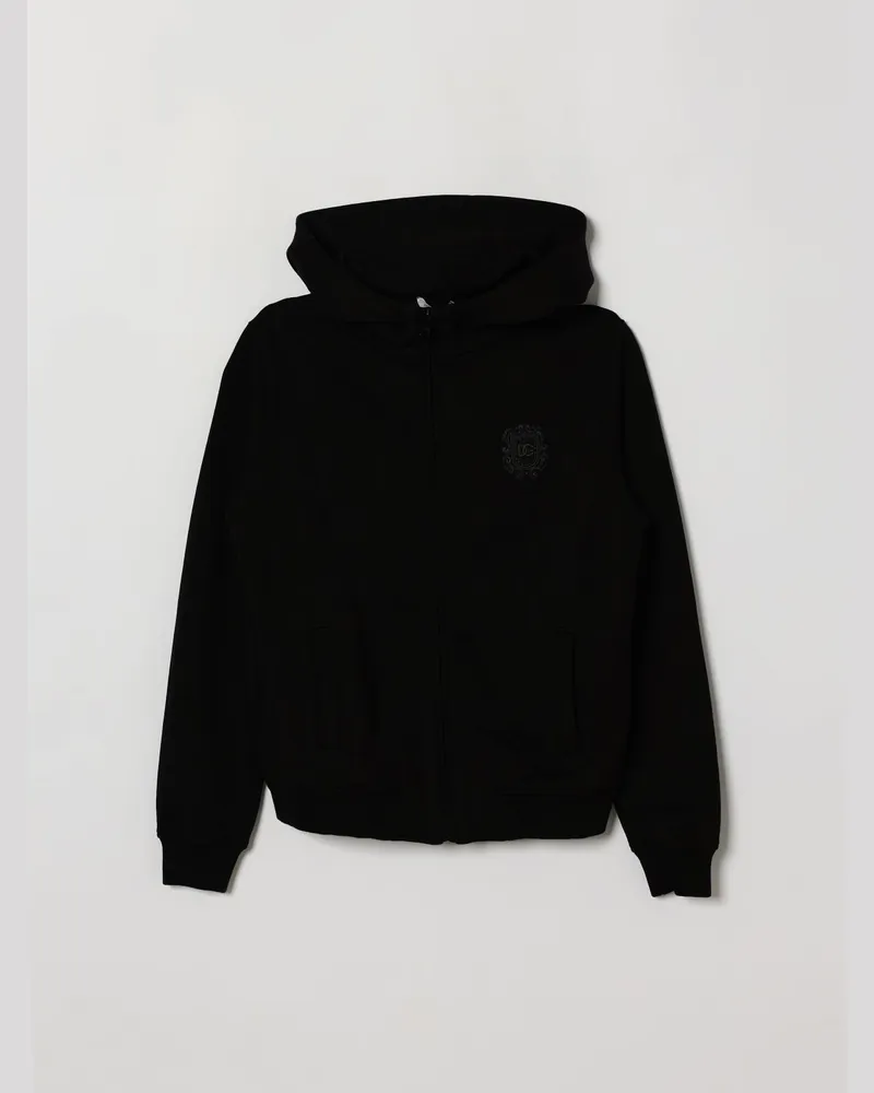Dolce & Gabbana DOLCE  GABBANA Baumwoll-Kapuzenjacke mit Reißverschluss von Dolce & Gabbana für Jungen Schwarz