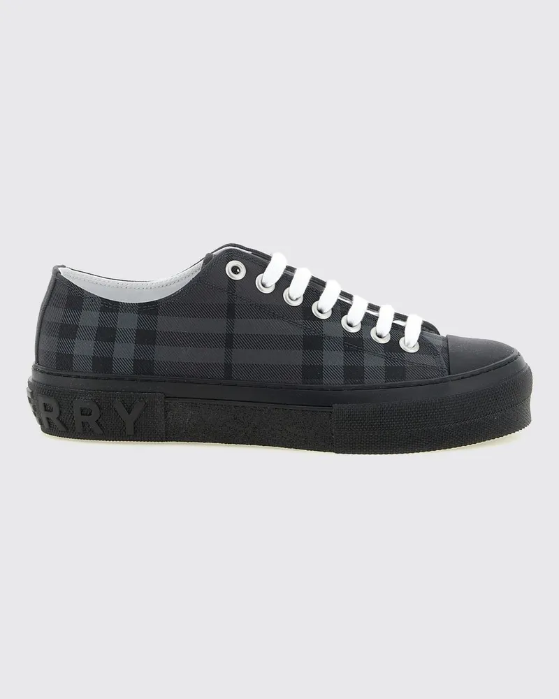 Burberry Low-Top-Sneakers aus Nylon mit Check-Muster und Gummikappe Grau