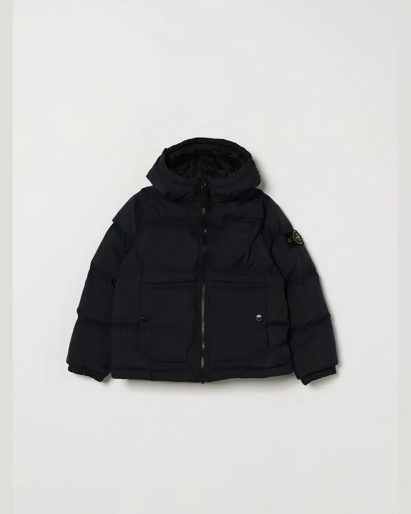 Stone Island Gesteppte Daunenjacke aus Nylon-Ripstop mit Kapuze für Jungen Navy
