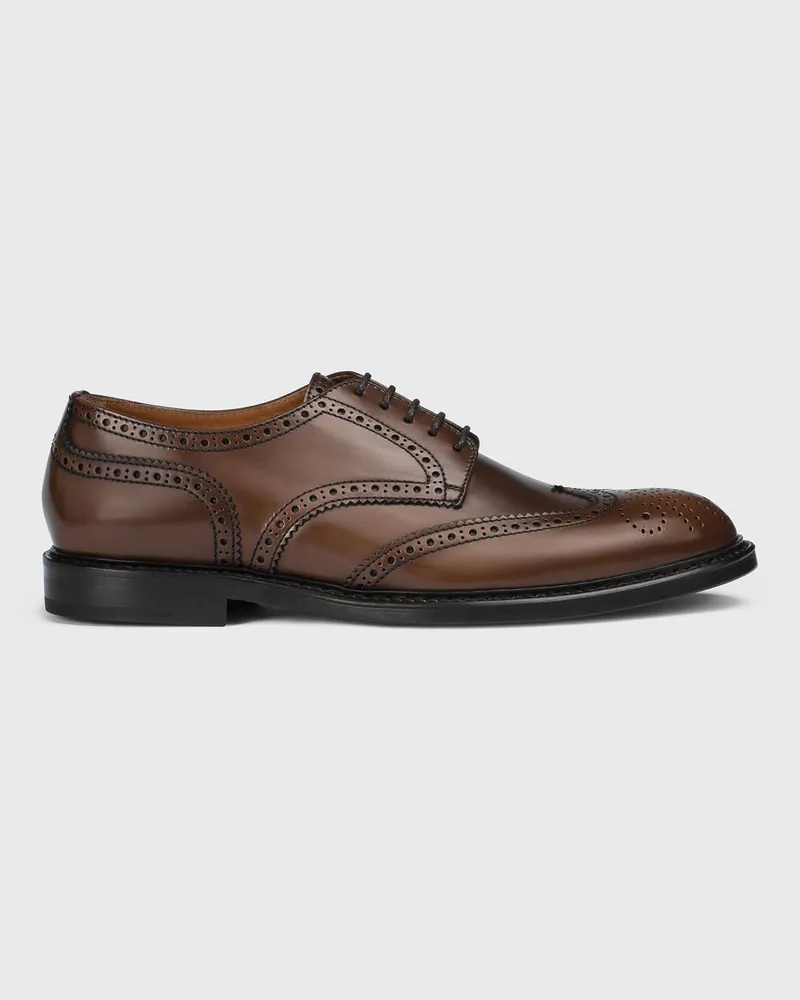 Doucal´s Derby-Schuhe aus Leder mit Brogue-Muster Braun