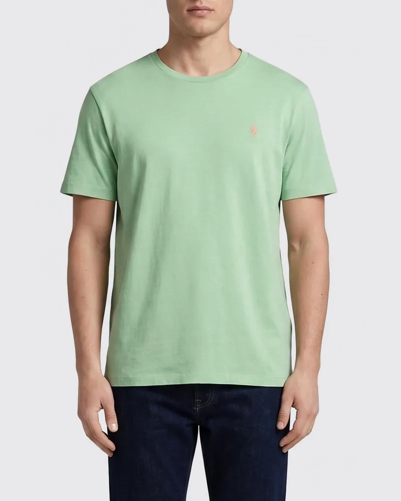 Ralph Lauren Pony-Logo Baumwoll-T-Shirt Sauergrün