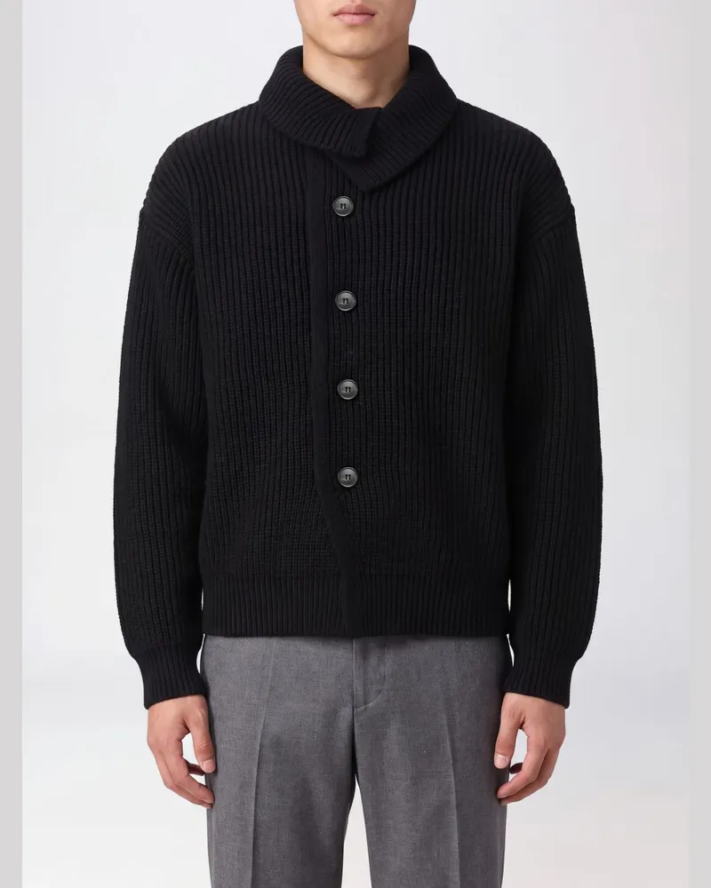 Dries van Noten Cardigan aus Merinowolle mit Schalkragen Schwarz