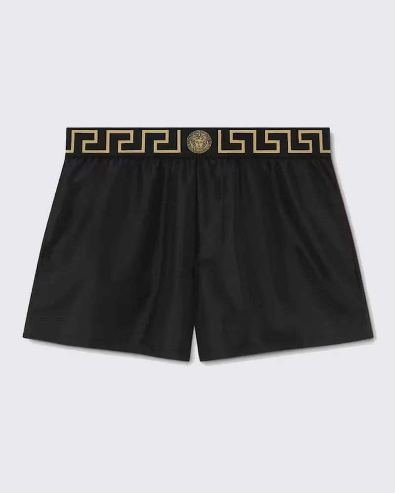 Versace Boxershorts aus Polyester mit Greca-Bund und Medusa-Logo Schwarz