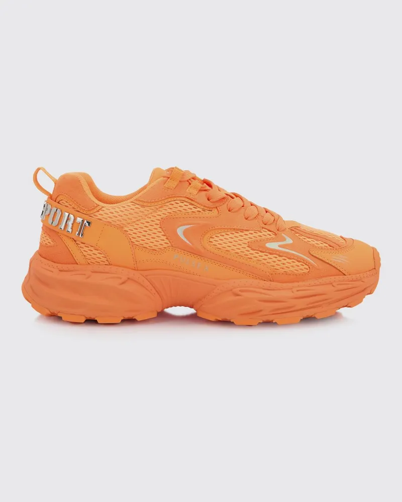 Philipp Plein Sneakers Pulse X aus Mesh und Leder Orange