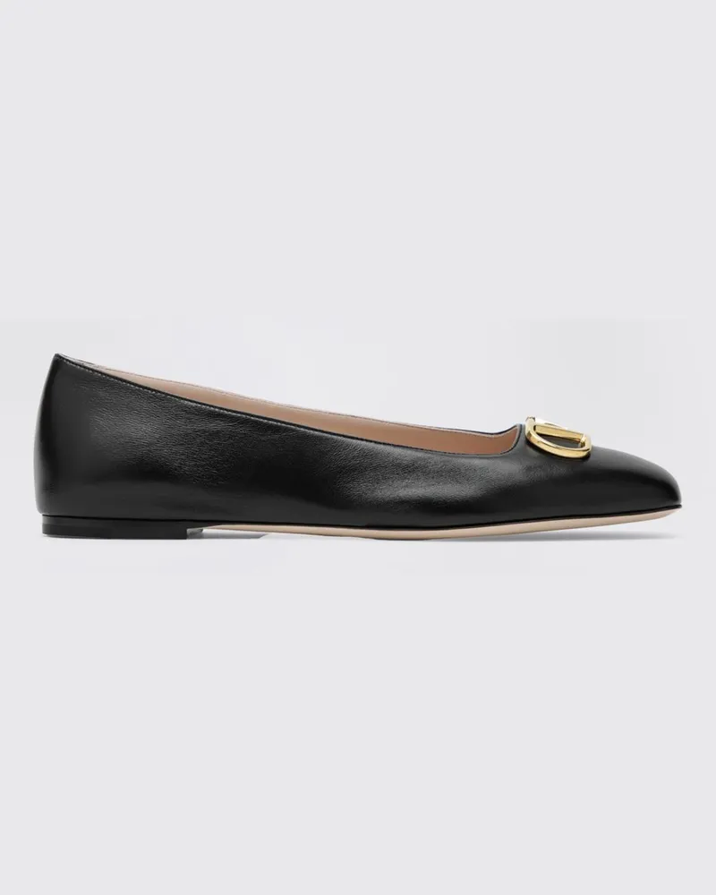 Valentino Garavani VLogo Signature Ballerinas aus Leder Schwarz