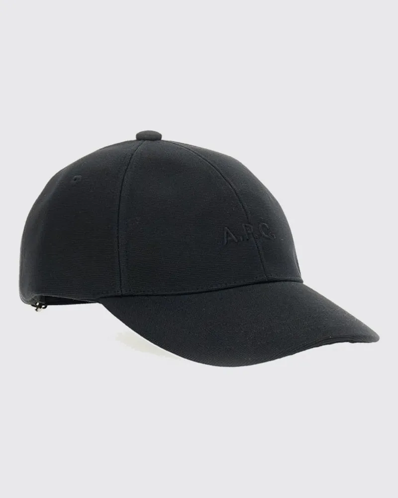 A.P.C. Baseballkappe von aus Baumwolle mit kontrastierendem gesticktem Logo Schwarz