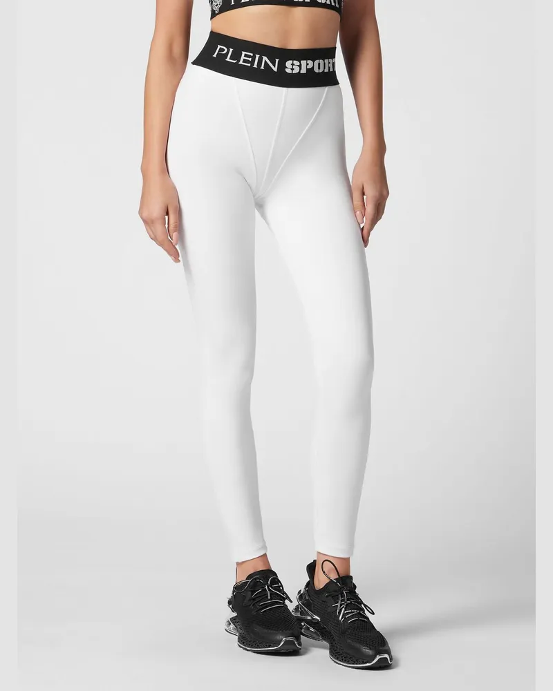Philipp Plein Hoch taillierte Skinny-Leggings aus technischem Stretch-Gewebe Weiß