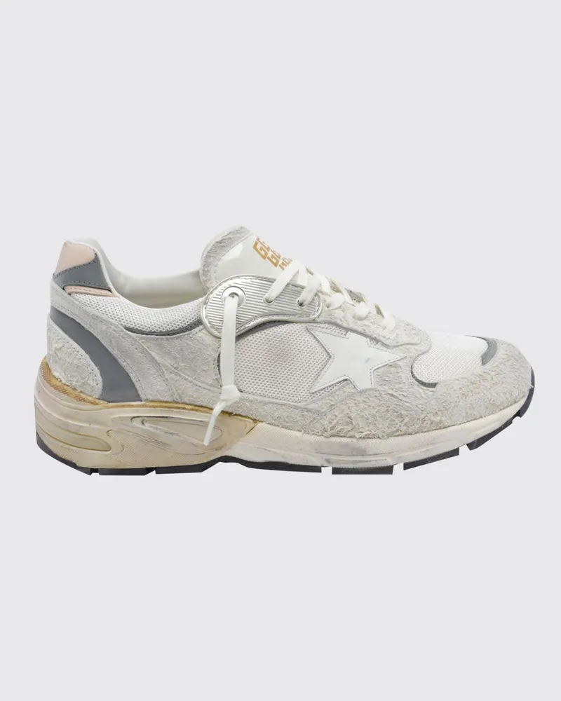 Golden Goose Dad-Star Sneakers aus Veloursleder und Mesh im Used-Look Weiß