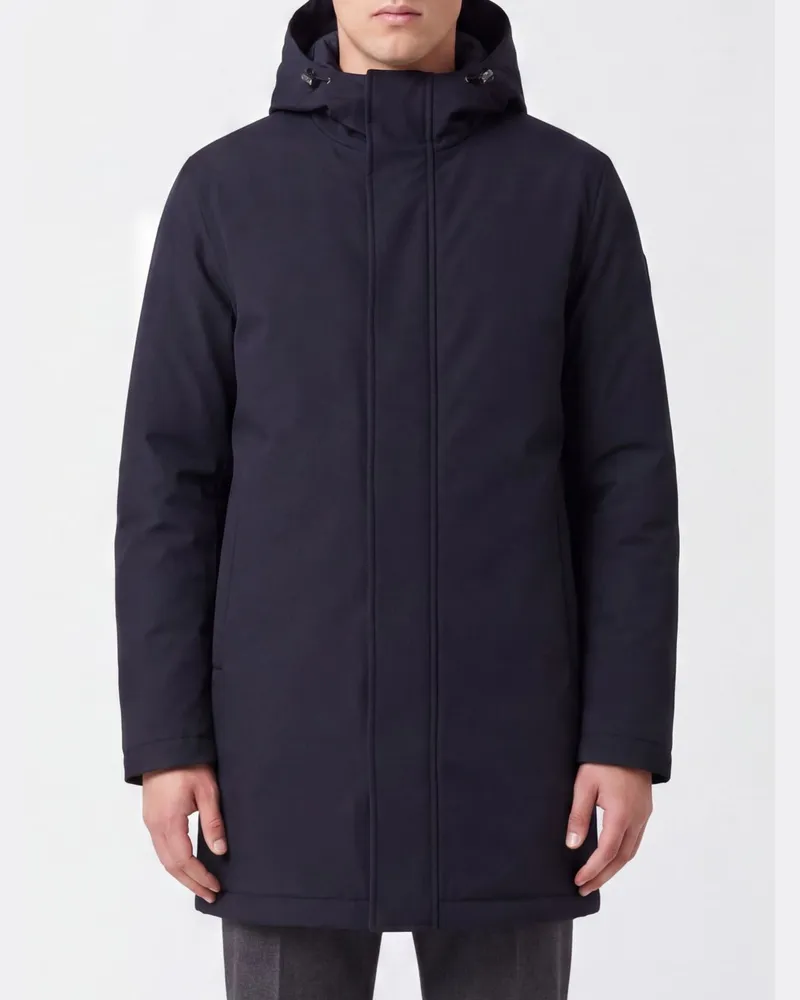 Herno Gefütterte Windjacke aus wasserabweisendem Nylon mit Kapuze Blau