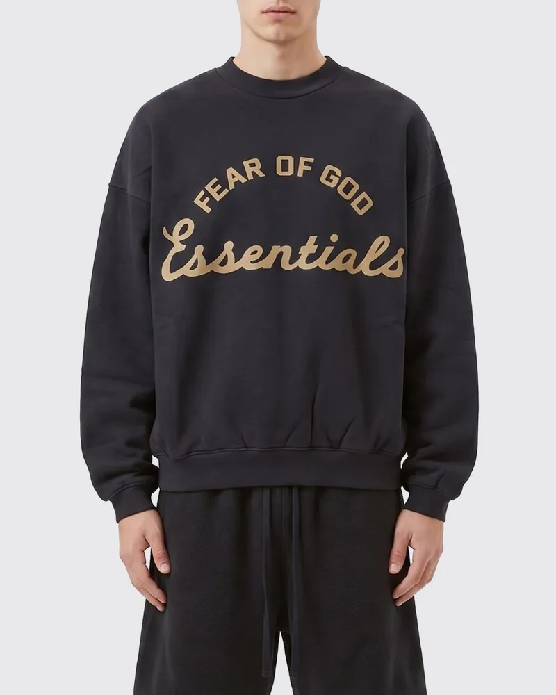 Fear of God Relaxed-Fit Rundhals-Sweatshirt aus Baumwolle mit Logo Schwarz