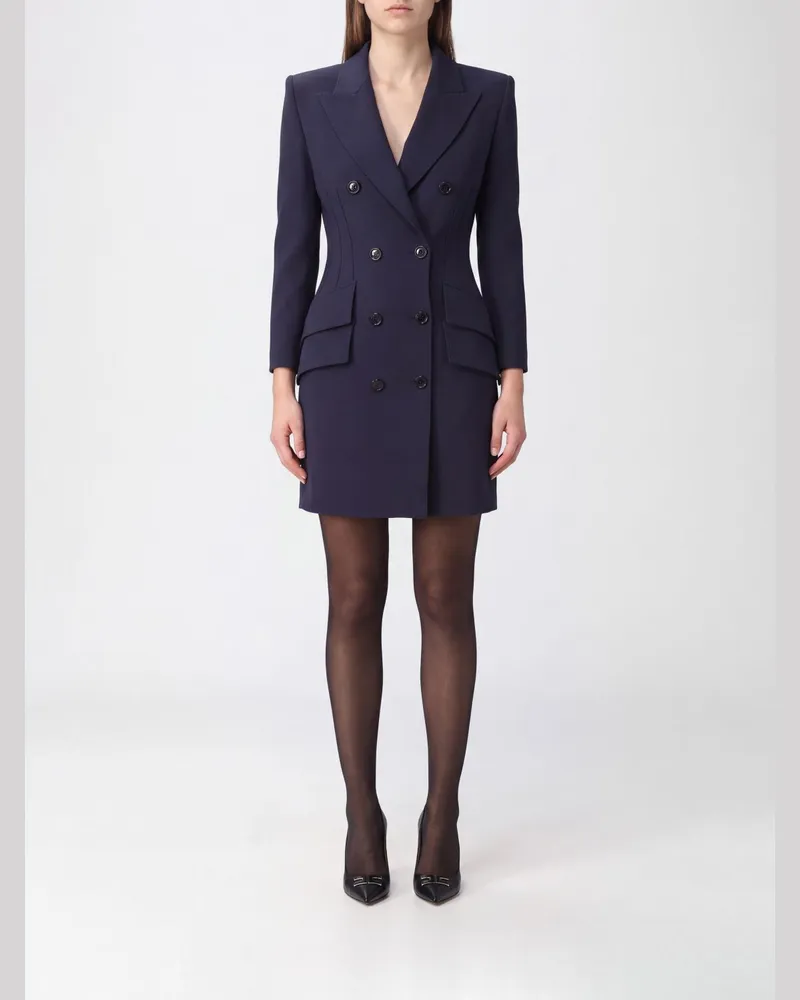 Elisabetta Franchi Mini-Blazerkleid aus Crêpe mit steigendem Revers Schwarz