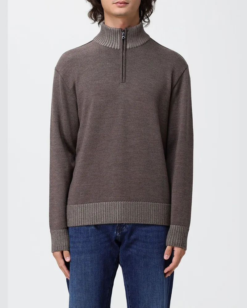 Paul & Shark PAUL  SHARK Rollkragenpullover Paul & Shark aus reiner Wolle mit halbem Reißverschluss in Braun Braun