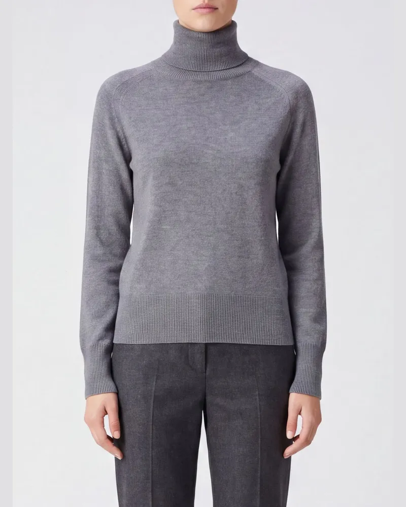 Joseph Rollkragenpullover aus 100 % Kaschmir mit langen Ärmeln und Rippbündchen Grau