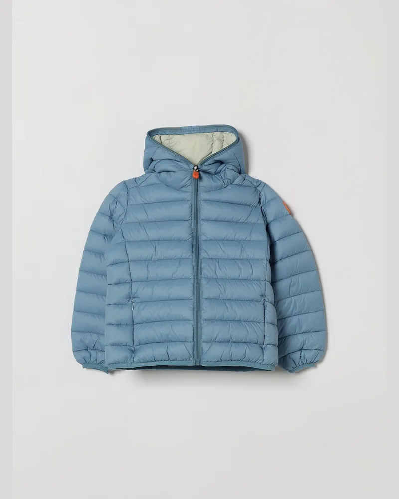 Save The Duck Gesteppte Nylon-Daunenjacke mit Kapuze für Jungen Blau