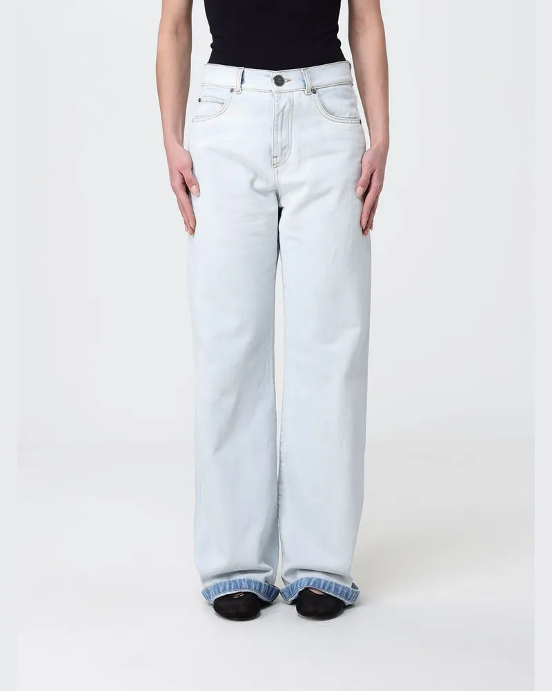 Pinko Wide Leg Jeans aus Baumwolldenim Weiß