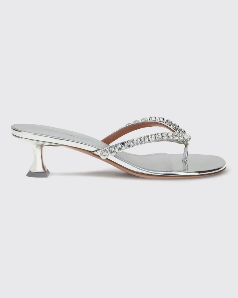 Amina Muaddi Schuhe damen Silber