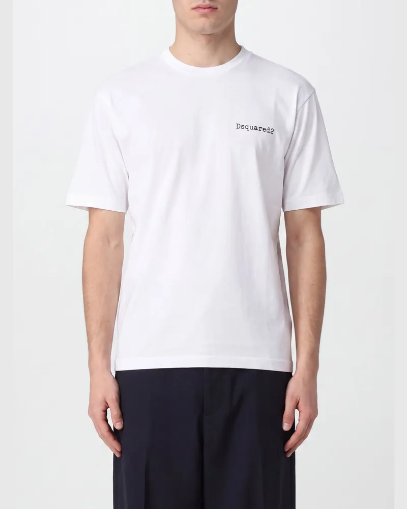 Dsquared2 Baumwoll-T-Shirt mit Grafikdruck und kontrastierendem Logo Weiß