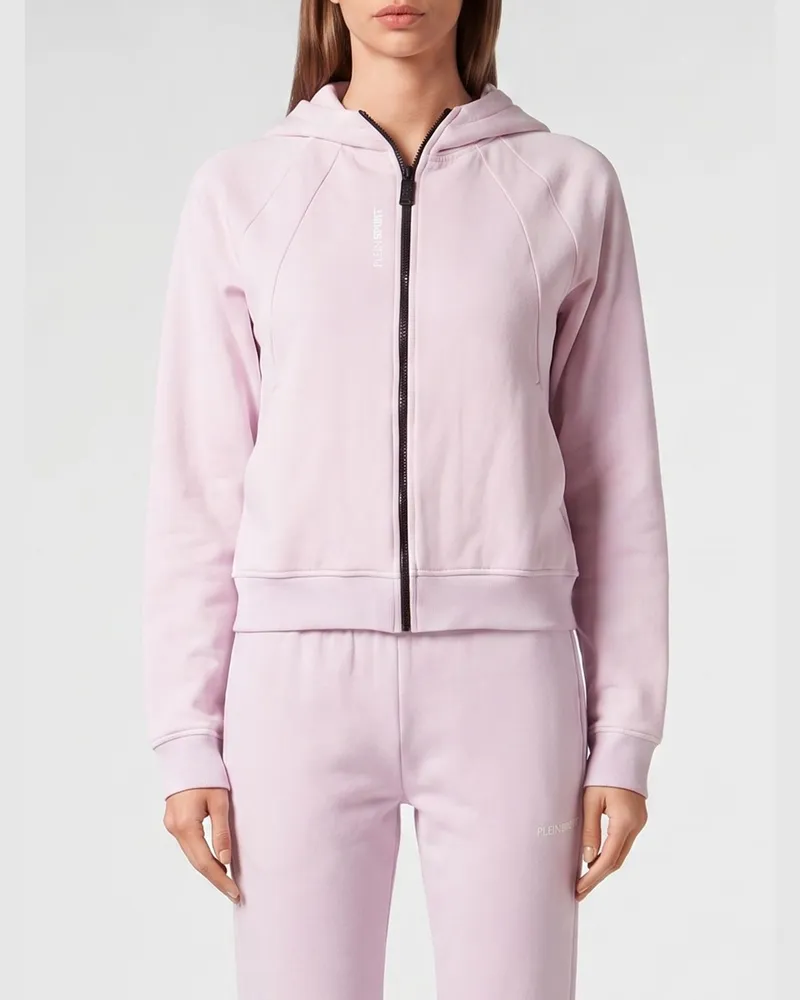 Philipp Plein Slim Fit Kapuzen-Sweatjacke aus Jersey mit Reißverschluss Fuchsia