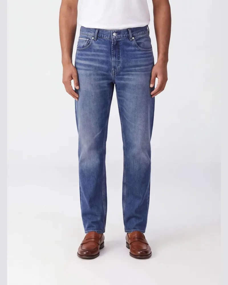 7 for all mankind Modern Straight Jeans aus reinem Baumwoll-Denim mit geradem Bein Grau