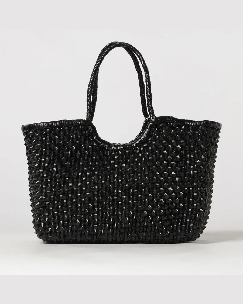 Dragon Diffusion Große Nantucket Tote-Tasche aus handgewebtem Büffelleder Schwarz