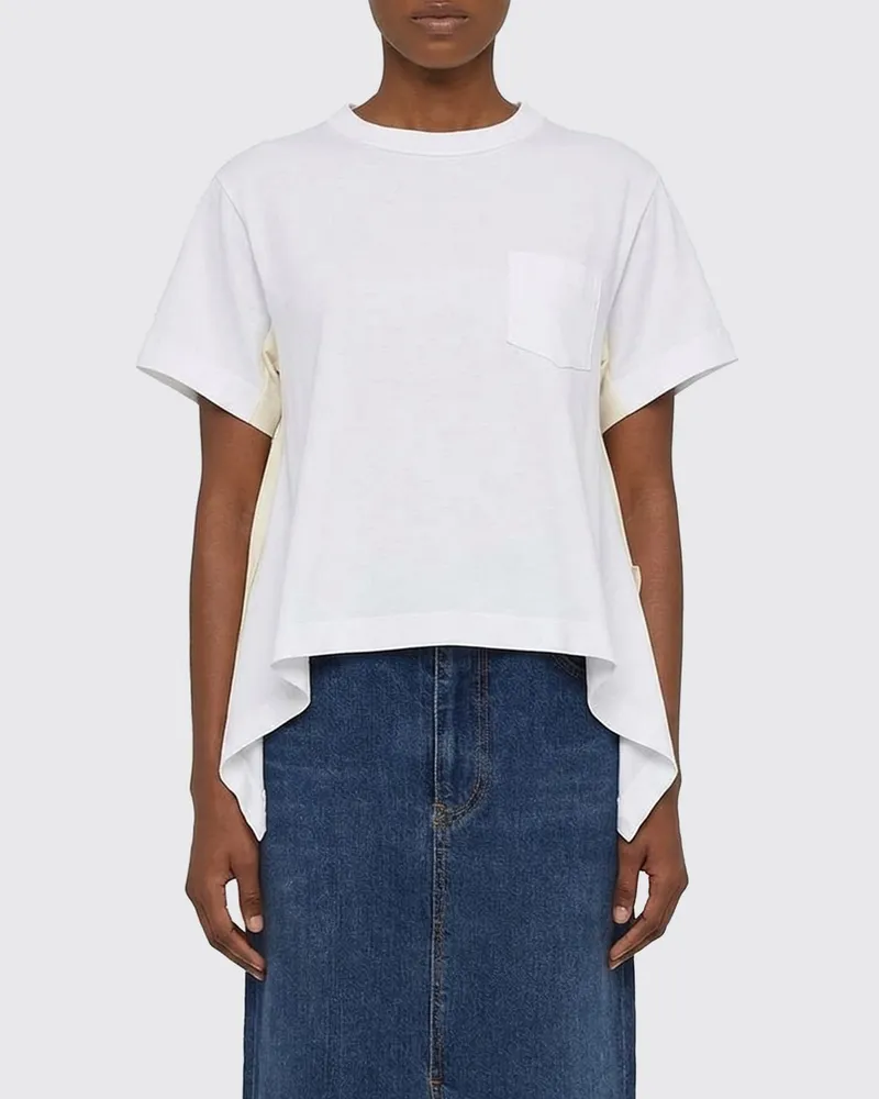 Sacai T-shirt damen Weiß