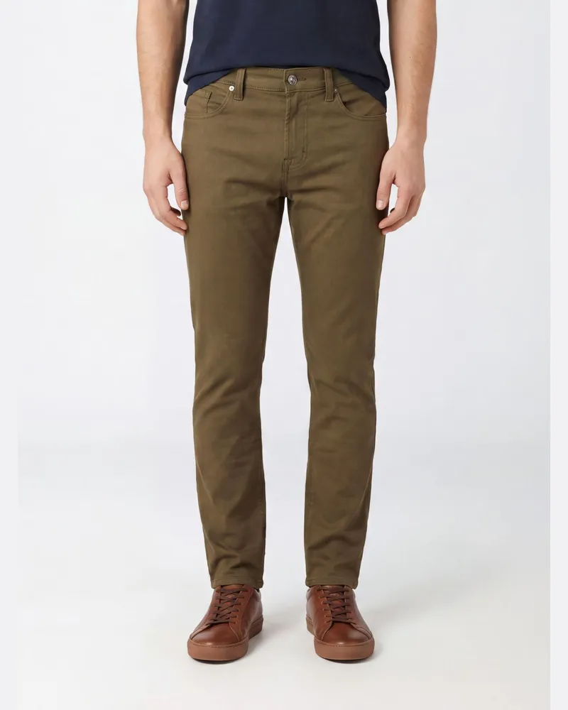 7 for all mankind Slim-Fit Five-Pocket Skinny Jeans mit mittlerer Leibhöhe Blau
