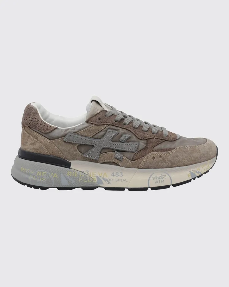 Premiata Mick Sneakers von aus Leder und Wildleder mit Logo und Used-Look Beige